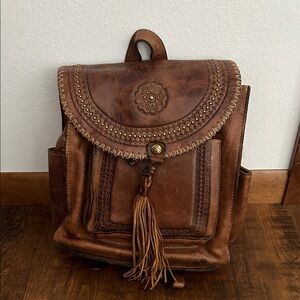 Patricia Nash Brown Leather Backpack